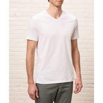 Pact Organic Cotton Mens Softspun Essential V-Neck Tee in White at Nordstrom, Size X-Large