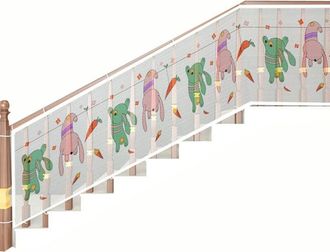 OEM Red De Seguridad Para Escaleras, 6 M X 79 Cm, Estampado De Animales, Duradera Y Bonita Para Ni&ntilde;os Y Mascotas