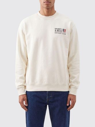 Sporty & Rich Felpa girocollo in cotone con logo stampato a contrasto