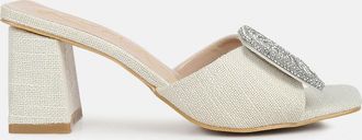 London Rag naflah rhinestone embellished slip on sandals