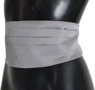 Dolce & Gabbana Mens Gray Waist Belt Silk Cummerbund