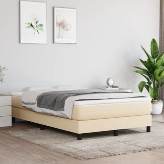 vidaXL Estructura De Cama Sin Colch&oacute;n Tela Crema 120x200 Cm Vidaxl