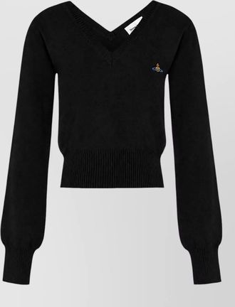 Vivienne Westwood cashmere blend ribbed cropped v-neck sweater
