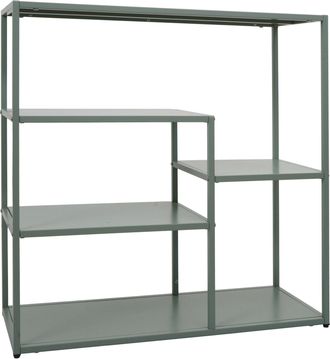 Hhg [nunca Usado] Estanter&iacute;a Hhg-599, Estanter&iacute;a De Pie Para El Sal&oacute;n, De Estilo Industrial, De Metal, 80 X 80 X 30 Cm, Verde Menta