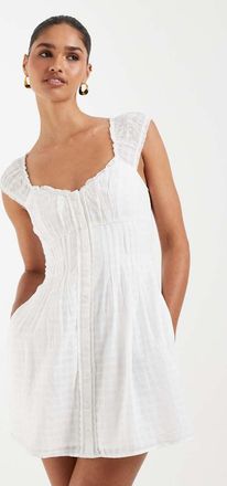 Hollister Vestito corto milkmaid bianco con pantaloncini integrati
