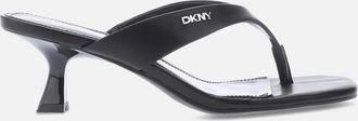 DKNY Womens Mackey Heeled Thong Sandals - Black - Size: 4.5