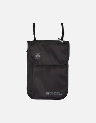 Mountain Warehouse Womens Mountain Warehouse Logo RFID Blocking Neck Pouch - Black - Size: ONE size