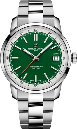 Breitling Top Time Hand Wind Green Dial Mens Watch AB3113A71L1A1