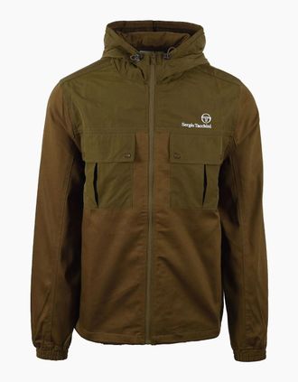 Sergio Tacchini Mens SERGIO TACCHINI CALISTI HOODED JACKET DARK OLIVE - Green - Size: 38