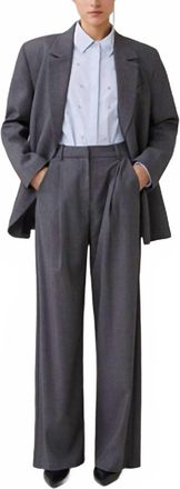 Suncoo Jonas Full Leg Soft Pleated Trousers In Grey