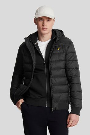 Lyle & Scott Mens Wadded Jacket Jet Black Nylon - Size 2XL