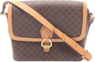 Celine Pre-owned Cross Body Bags, female, Brown, Size: ONE SIZE Pre-owned Vintage Canvas Shoulder Bag