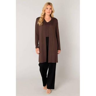 Base Level lang vest donkerbruin