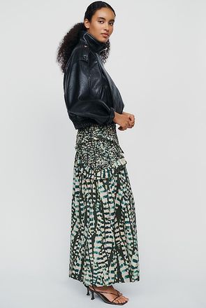 Farm Rio Moss 100% Cotton Maxi Skirt