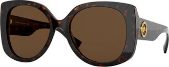 Versace Medusa Icon Zonnebril Donker Havana/Bruin - Dames - Zonnebrillen - Bruin - 56 MM - Accessoires