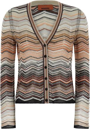 Missoni Brown Chevron lam cardigan