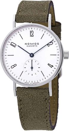 NOMOS Glash&uuml;tte Tangente 33 Galvanized White Dial Velour Leather Ladies Watch 122