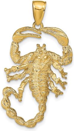 Diamond2Deal 10k Yellow Gold Solid Polished Open-Backed Scorpion Pendant