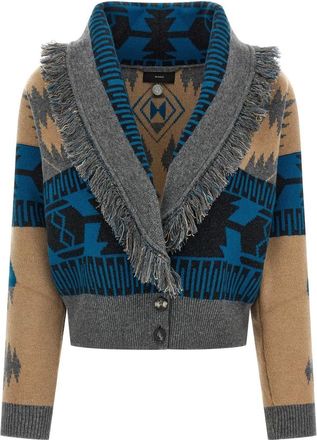 Alanui Truien & Vesten, Dames, Veelkleurig, M, Wol, Icon Jacquard Cardi-Bomber