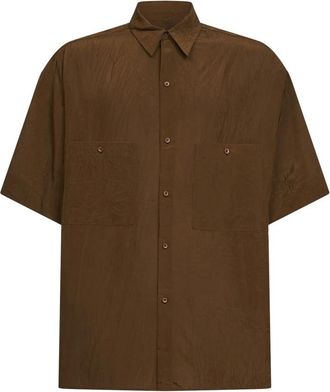 Uma Wang Chest-Pockets Short-Sleeve Shirt - Heren - Korte mouwen Overhemden - Bruin - S - Overhemden