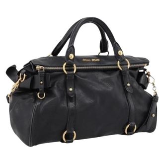 Miu Miu Pre-owned Hand Bag - Dames - Vintage Handtas - Zwart - ONE Size - Leer - Vintage