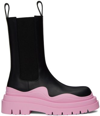 レインブーツ BOTTEGA VENETA FW21 SHINE BOOT (677113_V1AJ01000) Bottega Veneta 21-22Aw/Shine Rubber Boots/36/Black/Pvc
