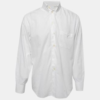 Emporio Armani White Cotton Button Down Full Sleeve Shirt