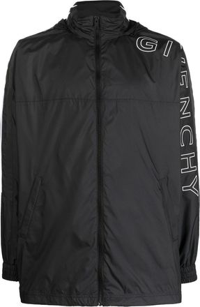 Givenchy long-sleeve logo-print jacket - men - Polyester/Polyester - 50 - Black