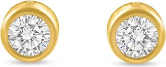 Pompeii3 50 - 1.75 Carat TW Diamond Bezel Stud Earrings in 14k Gold Lab Grown