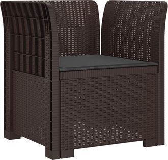 vidaXL Sill&oacute;n Individual Con Coj&iacute;n Apariencia De Ratan Pp Marr&oacute;n Vidaxl