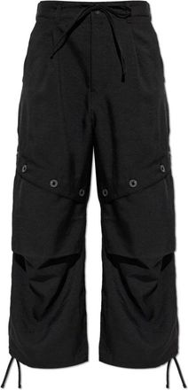 Yohji Yamamoto Wijde broek - Dames - Wijde Broeken - Zwart - XS - Broeken