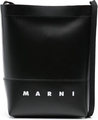 Marni logo-print crossbody bag - women - Polyurethane - OS - Black