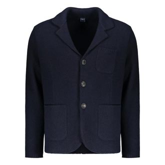 Fedeli Cashmere Knitwear, male, Blue, Size: 2XL Knitted Cardigan
