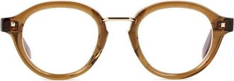 Valentino VLX-132D Transparent Brown Acetate Round Eyeglasses - Brown