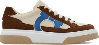 Ferragamo Gancini su&egrave;de low-top sneakers - Beige