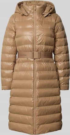 Calvin Klein Steppmantel mit Kapuze in Beige, Größe XL