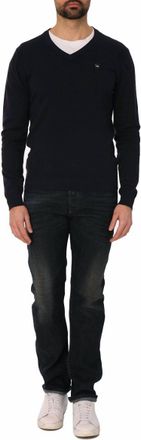 Diesel Mens Buster Mid-Rise Straight Tapered Jean In Dark Indigo