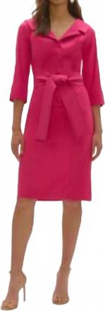 Joseph Ribkoff Knee Length Shirt Dress In Geranium