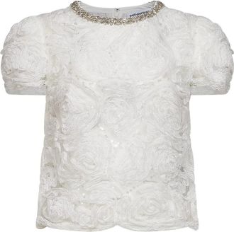 Self Portrait Dames, Blouses & Shirts, Wit, Maat: S Leer