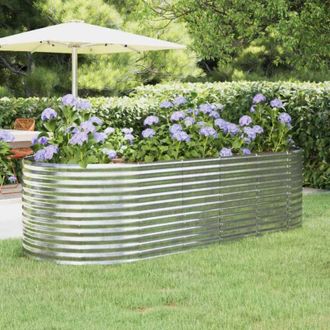 vidaXL Letto Giardino Acciaio Zincato 249x100x68 cm Argento - Vidaxl