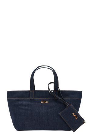 A.P.C. Indigo Le Drummer Toile Embroidered Denim Tote Bag