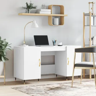 vidaXL Escritorio Madera De Ingenier&iacute;a Blanco 140x50x75 Cm Vidaxl
