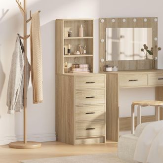 Berkfield Home Highboard Sonoma Oak 40x41x135 cm Engineered Wood in Beige | Size: 40 x 41 x 135 cm