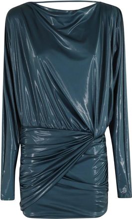 Andamane Wisteria Mini Jurk - Dames - Feestkleedjes - Blauw - M - Polyester - Kleedjes