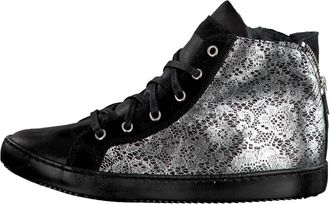 Omoda Schoenen, Dames, Zwart, 38 EU, Zwarte hoge meisjessneakers