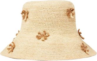 Alanui Vissershoed met bloemenpatroon - Beige