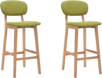 vidaXL Vidaxl - Taburetes De Cocina 2 Unidades Tela Verde
