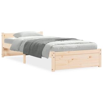 Berkfield Home Bed Frame Solid Wood 90x200 cm in Natural