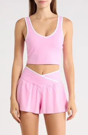 Yogalicious Emmy Double Jersey Crop Tank in Pink Peony at Nordstrom Rack, Size X-Large