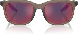 Prada 54mm Pillow Sunglasses in Brown/dark Grey Blue/red at Nordstrom